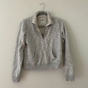 Hollister grey lined quarter-zip